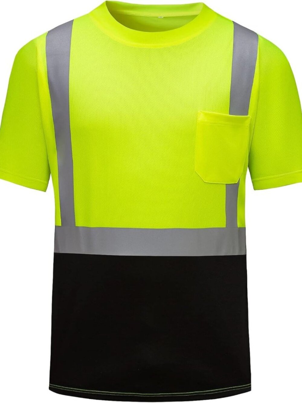 High Visibility Quick Dry Safety T-Shirt with Reflective Strips & Pocket